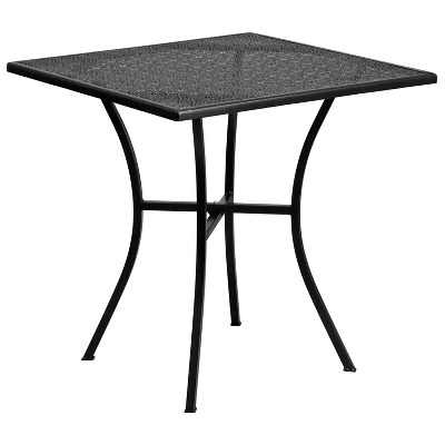 Emma And Oliver Commercial Grade 28" Square Colorful Metal Garden Patio Table - Image 7