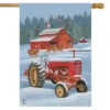 Briarwood Lane Winter On The Farm House Flag Tractor Barn Deer Ge