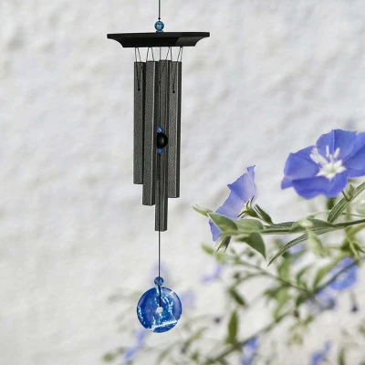 Woodstock Wind Chimes For Outside, Garden Décor, Outdoor & Patio Décor, Woodstock Blue Lapis Chime Black Wind Chimes