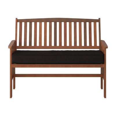 Miramar Hardwood Outdoor Bench - Cinnamon Brown/Black - CorLiving - Image 2