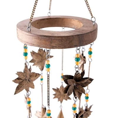 Wind & Weather Beaded Antiqued Bronze-Colored Poinsettia Blossom Wind Chime - Image 2