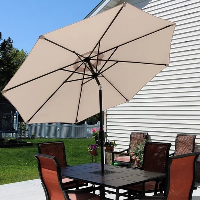 Sunnydaze Decor Sunnydaze Outdoor Aluminum Patio Table Umbrella With Polyester Canopy And Push Button Tilt And Crank - 9' - Image 3