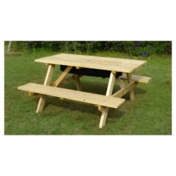 Rectangle Hardwood Cooler Picnic Table Kit - Merry Products