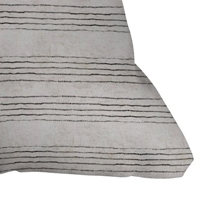 Holli Zollinger Linen Stripe Rustic Outdoor Throw Pillow Black/White - Deny Designs
