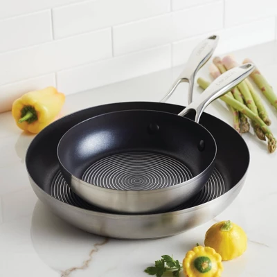 Circulon Next Generation Stainless Steel Twin Pack: 8" & 10.5" Open Frying Pans - Image 3