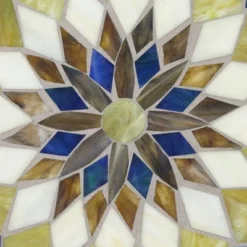 Teal Island Designs Modern Black Round Outdoor Accent Tables 14" Wide Set Of 2 Multi-Color Mosaic Tabletop Porch Patio Home House