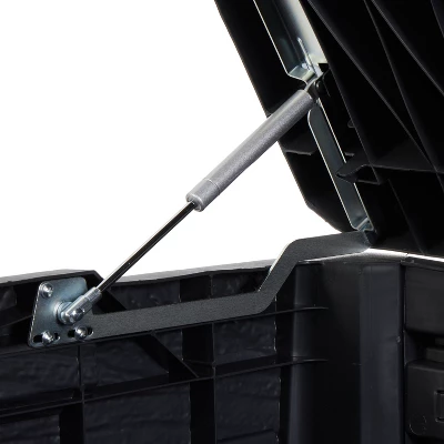 Toomax Florida UV Resistant Lockable Deck Storage Box Bench For Outdoor Pool Patio Garden Furniture & Indoor Toy Bin Container, 145 Gal (Anthracite)