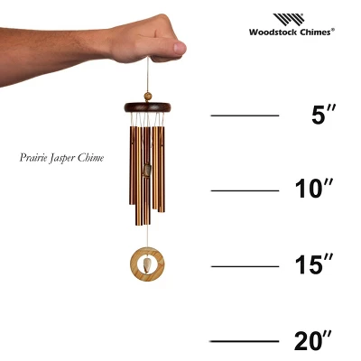 Woodstock Wind Chimes Signature Collection, Prairie Jasper Chime, 16'' Brown Wind Chime WPJBR - Image 3