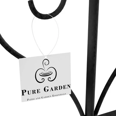 Garden Trellis - Set Of 2 Metal Panels With Decorative Scrolls - Fencing For Climbing Vines, Roses, Potted Plants, And Flowers By Pure Garden (Black) - Image 4