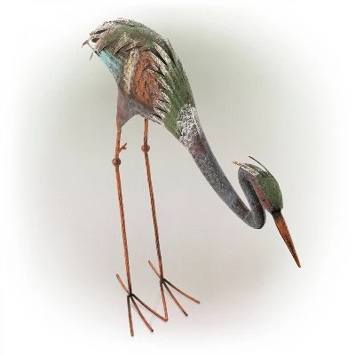 30" Metal Crane Statue - Alpine Corporation - Image 4