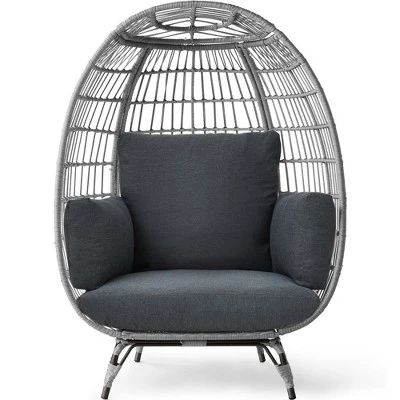 Best Choice Products Wicker Egg Chair Oversized Indoor Outdoor Patio Lounger W/ Steel Frame, 440lb Capacity - Image 10