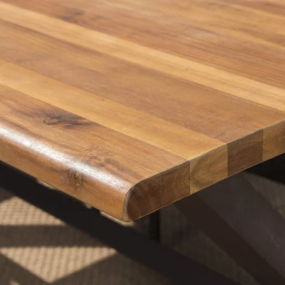 Brandywine 6pc Acacia Wood/Wicker Patio Dining Set - Brown/Cream - Christopher Knight Home - Image 4