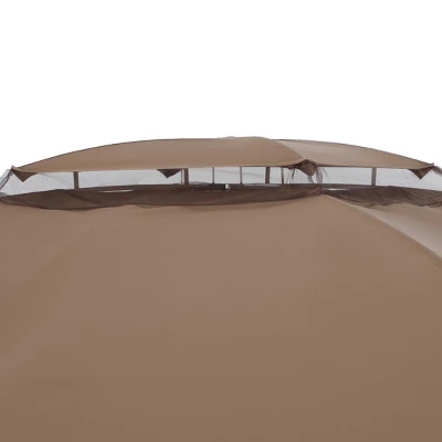 10' X 10' Outdoor Garden Gazebo With Skirts Tent Canopy Beige - Captiva Designs - Image 3