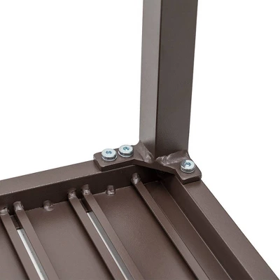 3pc Outdoor Five Position Adjustable Curved Aluminum Lounge Set Brown - Crestlive Products - Image 4