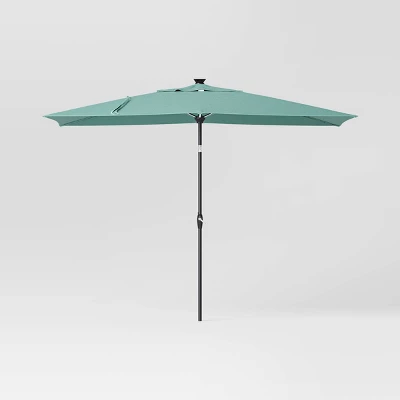 10'x6' Rectangular Solar Market Patio Umbrella - Black Pole - Threshold™ - Image 9