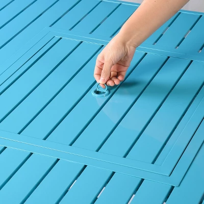 42" Square Aluminum 55000 BTUs Propane Paneled Fire Table With 2 Covers - Oakland Living - Image 4