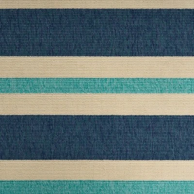 Ronan Geometric Outdoor Rug Blue/Ivory - Christopher Knight Home - Image 4