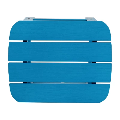 Merrick Lane Set Of Two Folding Adirondack Patio Chairs With Matching Outdoor Side Table - Image 2