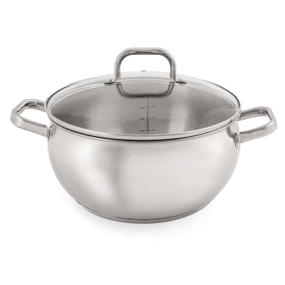 BergHOFF Belly Shape 18/10 Stainless Steel 9.5" Stockpot With Glass Lid 5.5Qt. - Image 7