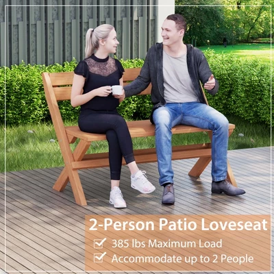 Costway Patio Folding Chair Solid Teak Wood Slatted Seat Natural Portable Outdoor - Image 6