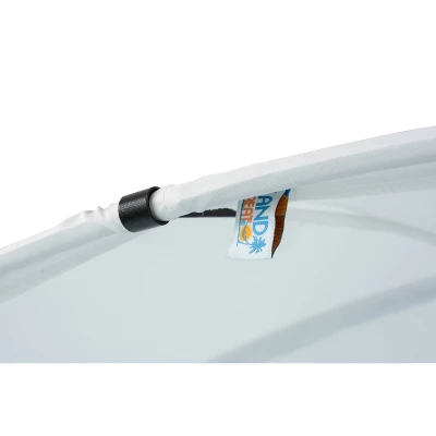 Sea Breeze Luxury Steel Frame Lounger With Canopy - Blue Wave - Image 4