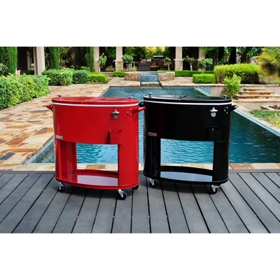 80qt Sporty Oval Rolling Patio Cooler - Permasteel - Image 10