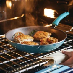 Rachael Ray Cook + Create Aluminum Nonstick Frying Pan 12.5" Agave Blue
