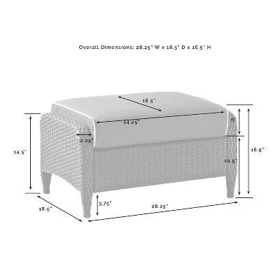 Kiawah 4pc Outdoor Wicker Conversation Set With 2 Arm Chairs & 2 Ottomans Blue - Crosley - Image 10