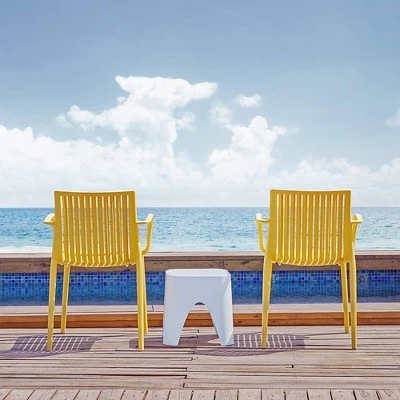 Milos 2pk Stackable Outdoor Arm Chairs - Lagoon - Image 2