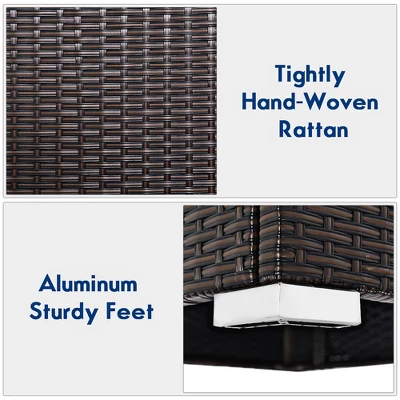 Costway 2PCS Patio Rattan Armless Sofa Sectional Furniture - Image 6