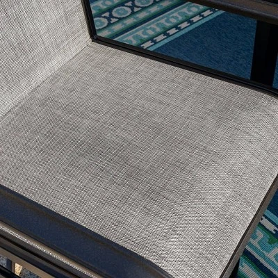 7pc Patio Dining Set With Faux Steel Table & 360 Swivel Sing Arm Chairs - Captiva Designs - Image 5