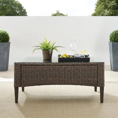 Rockport Outdoor Wicker Coffee Table - Crosley - Image 7
