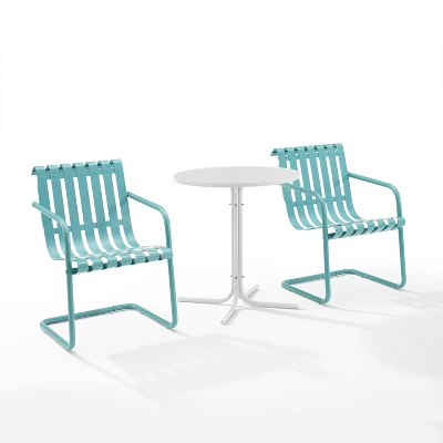 Gracie 3pc Outdoor Metal Bistro Set With Table & 2 Armchairs - Crosley - Image 8