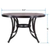 48" Round Patio Dining Table With Umbrella Hole - Bronze - WELLFOR