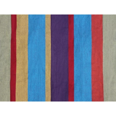 The Hamptons Collection 144” Yellow And Purple Striped Two Person Brazilian Style Hammock - Image 3