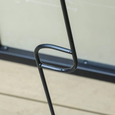 7pc Patio Set With Steel Table With 1.57" Umbrella Hole & Padded Sling C-Spring Arm Chairs - Captiva Designs - Image 7