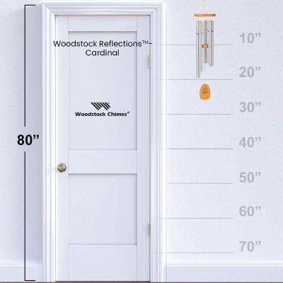 Woodstock Wind Chimes For Outside, Outdoor Decor, Garden And Patio Decor Woodstock Reflections, 25'' Cardinal Wind Chime (WRCA) - Image 3