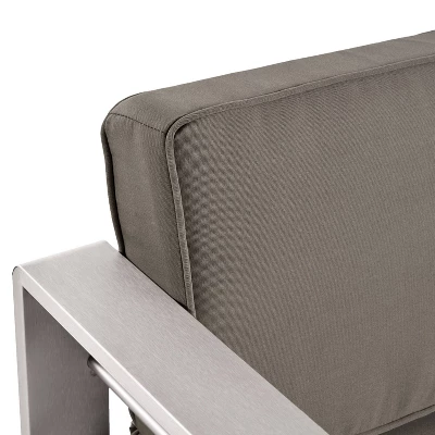 Cape Coral 5pc Aluminum And MGO Seating Set With Fire Table Khaki/Light Gray - Christopher Knight Home - Image 12