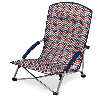 Picnic Time Tranquility Portable Beach Chair - Navy Blue/Gray