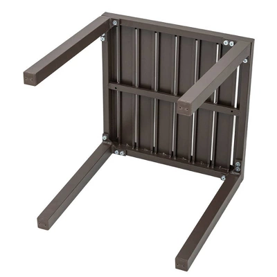 3pc Outdoor Five Position Adjustable Curved Aluminum Lounge Set Brown - Crestlive Products - Image 3