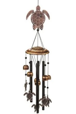 Dawhud Direct 32" H Rustic Turtles Wind Chimes