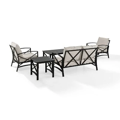 5pc Kaplan Outdoor Seating Set Oatmeal - Crosley - Image 2
