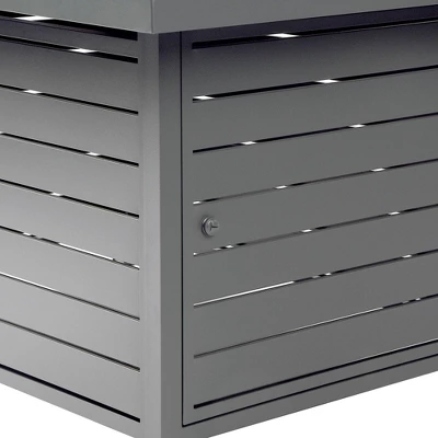 Oakland Living Aluminum Rectangle 48" X 36" 55000 BTUs Propane Wood Texture Panel Design Outdoor Patio Dining Table Gray - Image 5