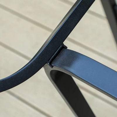 Patio Set With Steel Table With 1.57" Umbrella Hole & Steel Swivel Sling Arm Chairs - Captiva Designs - Image 6