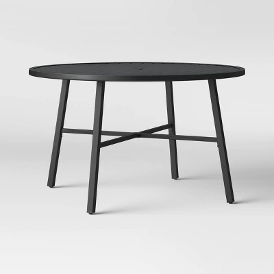 Fairmont 4-Person Round Patio Dining Table Black - Threshold™ - Image 2