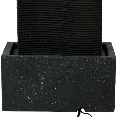 Sunnydaze Decor Sunnydaze 31"H Electric Polyresin Rippling Tower Column Outdoor Water Fountain With Lights - Image 6