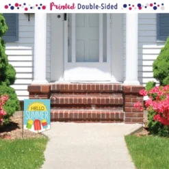 Big Dot Of Happiness Hello Summer - Outdoor Home Decorations - Double-Sided Popsicle Sun Decor Garden Flag - 12 X 15.25 Inches