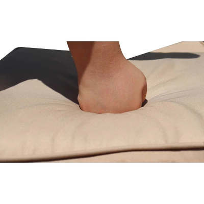 4pc Wicker Patio Sectional Seating Set With Cushions - Natural - GODEER - Image 4