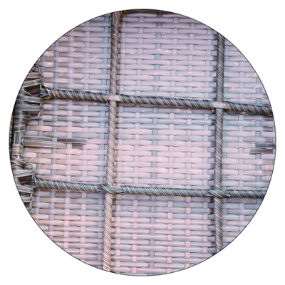 4pc Rattan Wicker Outdoor Lounge Chair With Cushions - Brown/Beige - GODEER - Image 9