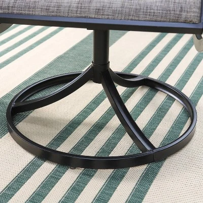 Patio Set With Steel Table With 1.57" Umbrella Hole & Steel Swivel Sling Arm Chairs - Captiva Designs - Image 16